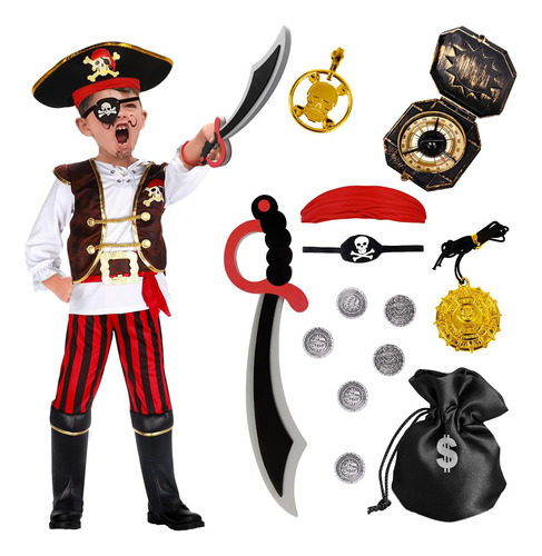 Disfraz De Pirata G.c Para Niños Juegos De Rol De Simulación