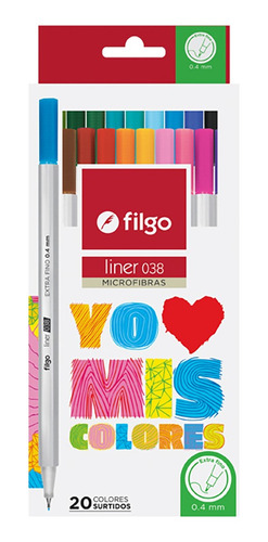 Lápices Filgo Tiralíneas Liner 0,4 Estuche 20 Unidades