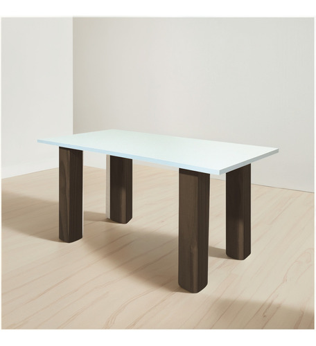 Mesa Ratona Auxiliar Arrime Moderna 80 Madera Maciza Sajo Color Blanco/Nogal