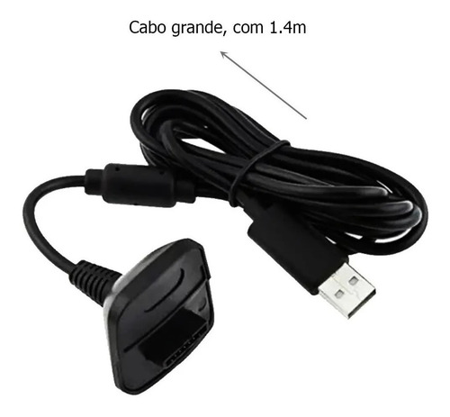 Imagem 5 de 6 de Kit 1 Bateria P/ Controle Xbox 360 + 1 Cabo Carregador 1.4m