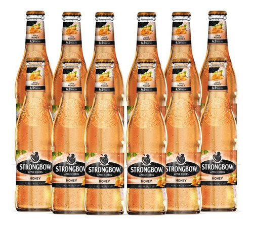 Pack De 12 Bebida Alcohólica Strongbow Apple Ciders Honey 33