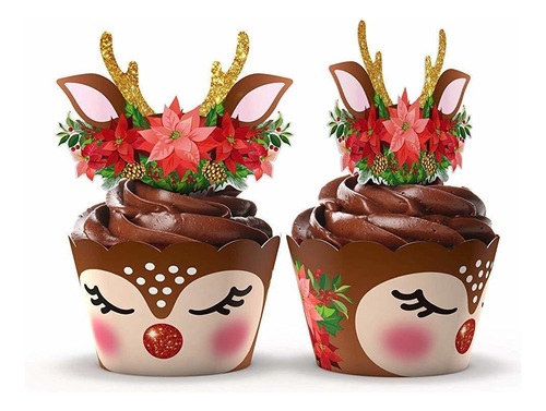 Cute Animal Cupcake Wrappers And Toppers Por Funky Fledglin