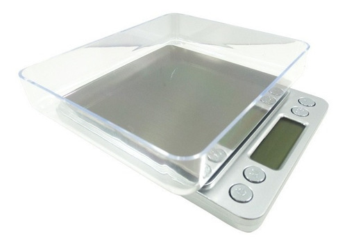 Bascula Multiusos Gramera 2 Kg Digital Plata Cromada Obi