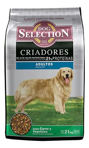 Alimento Dog Selection Criadores para perro adulto de raza mediana y grande sabor carne y vegetales en bolsa de 21kg