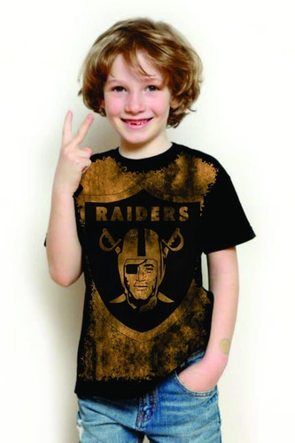 Camiseta Criança Frete Grátis Raiders Futebol Americano 