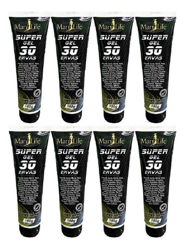 Kit Com 8 Super Gel 30 Ervas 150g Efeito Gelo Quente