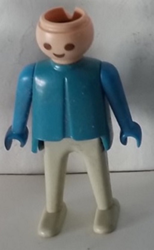 Playmobil/geobra Figura Azul Y Blanca