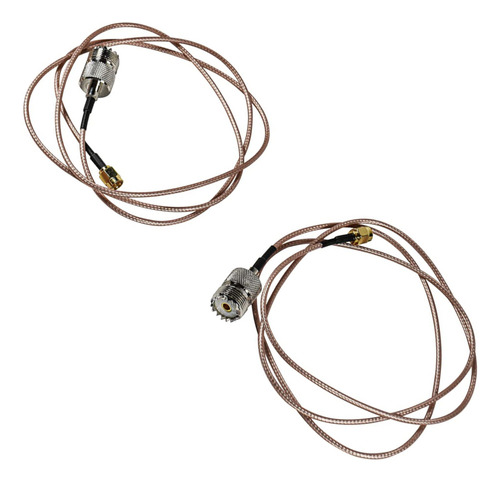2-pack Hqrp Sma Male To Uhf So-239 Female Cable, 1 Meter Ccl