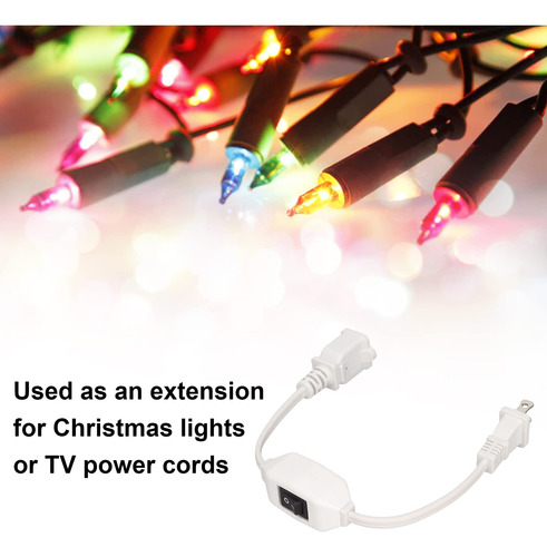 Cable De Extensión Con Interruptor 2 Clavijas Blanco