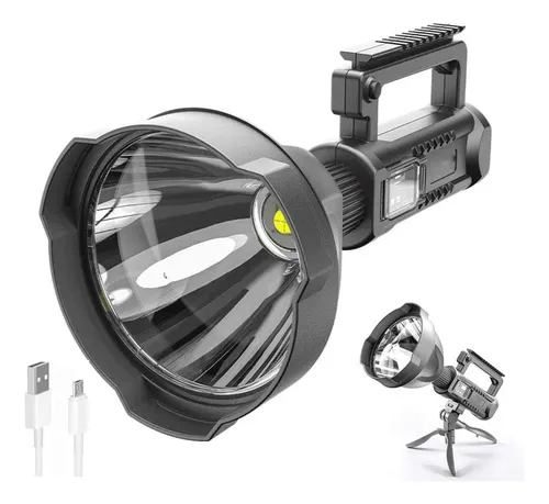 Linterna Led Largo Alcance Recargable Usb Trípode