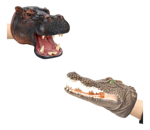 Marioneta De Mano De Cocodrilo De Goma Suave Realista De Lát