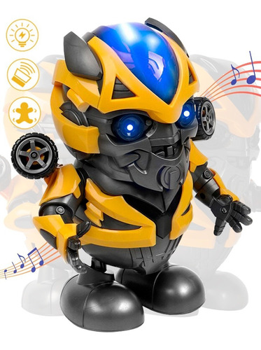 Robot Electrónico Bailarín Transformers Bumblebe Musical Luz