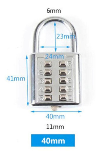 Candados Para Asegurar Caja Fuerte, Mxlks-008, 2pzas, 10 Tec Color Plata