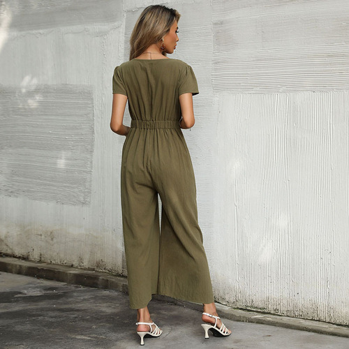 Monos Largos Con Cuello En V Elegantes De Verano Para Mujer