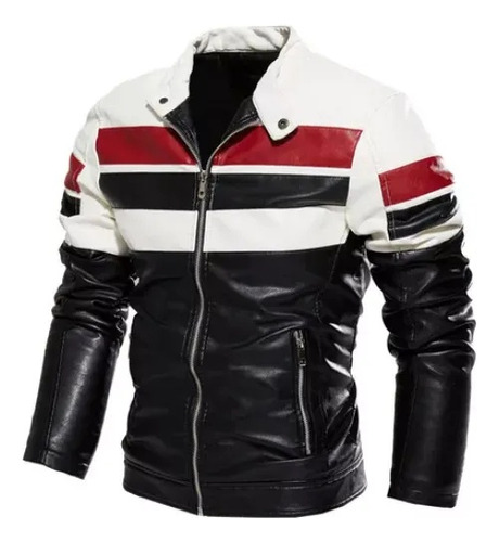 A Chaqueta De Cuero Pu Pilot Para Hombre, A Juego Con .