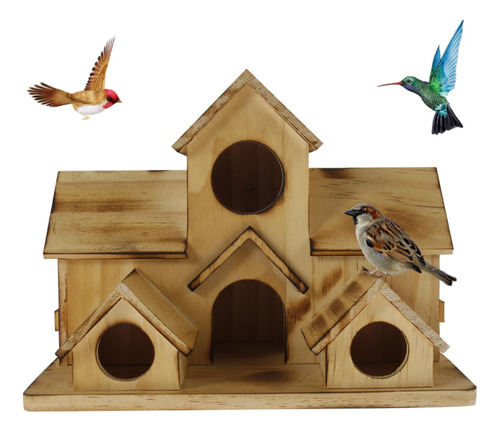 Casa Para Pájaros, Casa Para Pájaros De Jardín De 6 Hoyos