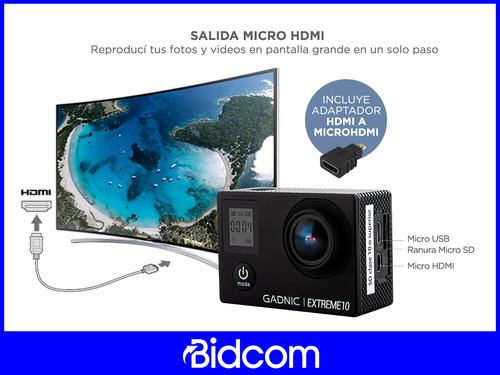 Imagen 7 de 10 de Camara Deportes Extremos Gadnic 4k Sumergible Hdmi Moto Bici