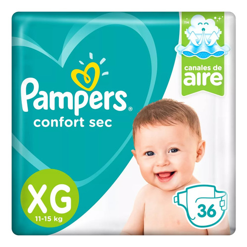 Pampers Confort Sec Hipoalergénico Xg X 36