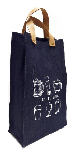 Bolsa Jean Y Cuero Para Botella De Cerveza Factura A O B