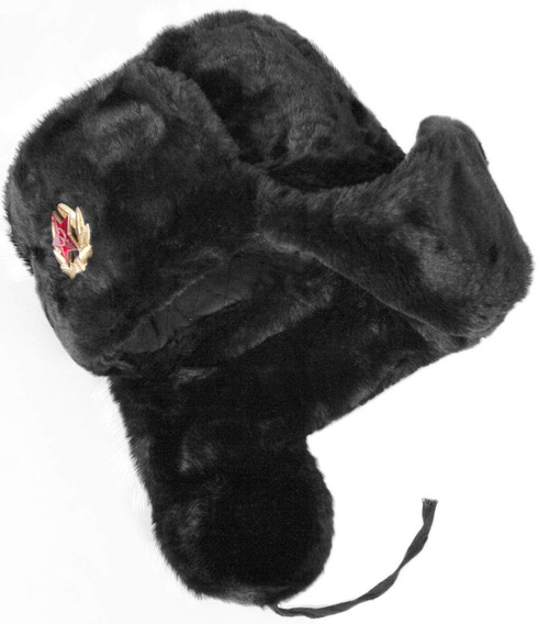 Sandy Ting Rusa Soviet Invierno Fur Militar Cossack Ushanka Leather Hat 