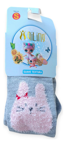 Medias Medibacha Can Can Para Bebe Gris Conejo L/ 12- 24 Meses