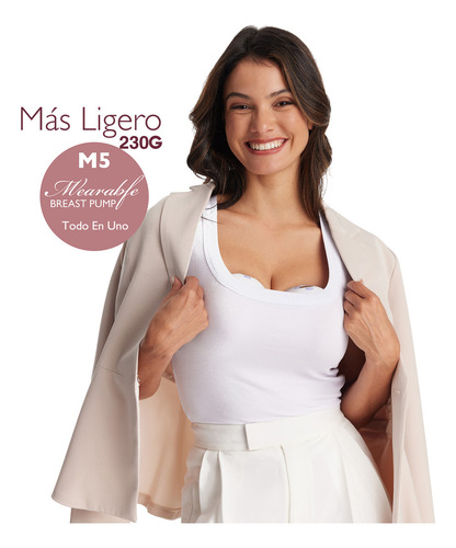 Momcozy M5 Extractor de Leche Eléctrico Manos Libres, Paquete de 2, Color Gris Sacaleches Portátil