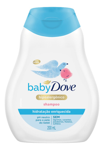 Kit 04 Shampoo Dove Baby Hidratação Enriquecida 200ml