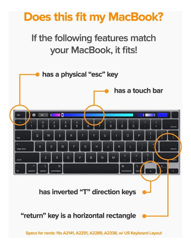 Protector De Teclado Delgado Y Transparente Para Macbook Pro