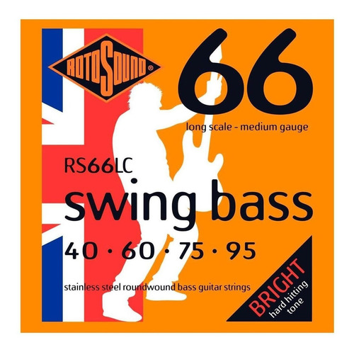 Encordado Bajo 4 Cuerdas 40 -95 Rotosound Rs66lc Swingbass66