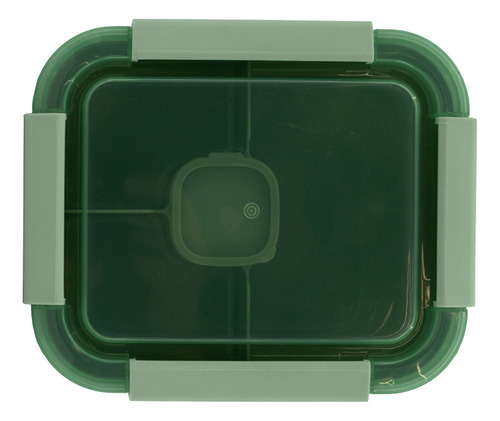 Contenedor Lunch Para Alimentos Escolar 1.3 Litros Color Verde Musgo