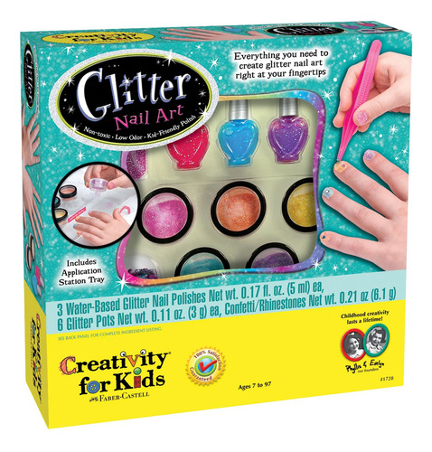 Creatividad Para Ninos Glitter Nail Art - Kit De Manicura Gl