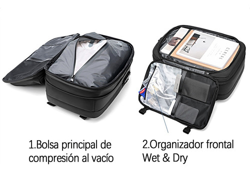 Mochila De Vacío Antirrobo Impermeable Comprimible De 60l