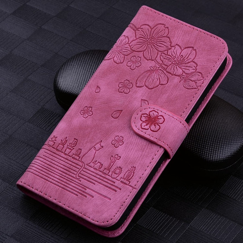 Funda De Piel Para Teléfono Samsung Galaxy S25 S24 S23 S22 S21, Pintura Al Óleo Con Forma De Gato, Floral, Folio, Tapa Magnética, Tarjetero