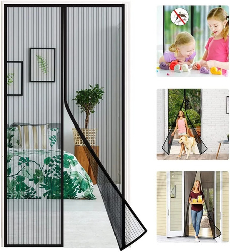 Cortina Mosquitero Para Puerta Con Iman Y Velcro Facil Coloc