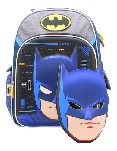 Mochila Escolar Espalda Con Mascara Batman 16 PuLG Cresko Color Azul