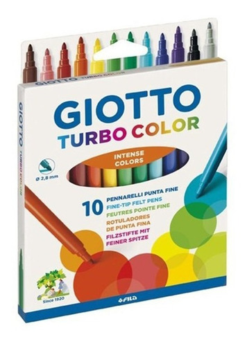 Marcadores Fibras Giotto Turbo Color X 10 Lavables No Toxico