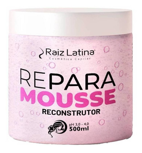 Raiz Latina Máscara Reconstrutora Repara Mousse 500ml