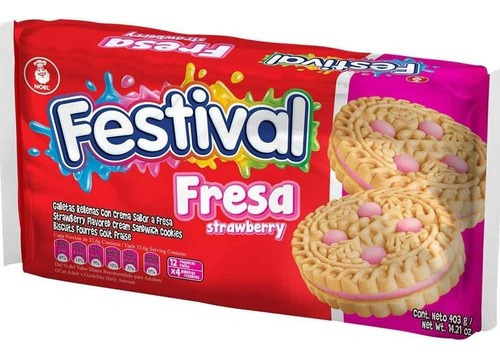 Galletas Festival Fresa - Bolsa X 12 Paq/ Display X 6und