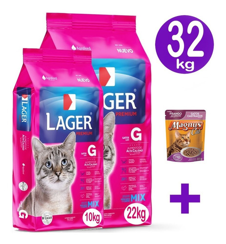 Lager Premium Gato 32kg Mas Envio