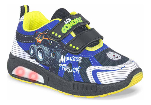 Tenis Con Luces Manster Negro Para Niño Los Gomosos