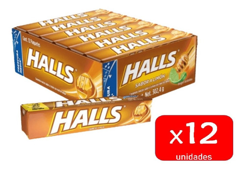 Caramelo Halls Amarillo Limón Y Miel (caja 12 Unidades)