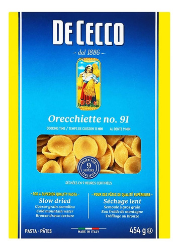 Pasta De Cecco Orecchiette Sem 454 Gr