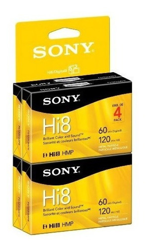 Sony Hi8 Videocámara 8mm Cassettes 120 Minuto (4-pack) (desc