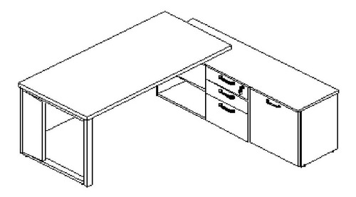 Imagem 7 de 8 de Mesa L Diretor 190x150x70x74cm Tampo 40mm Pé De Aço Quadrado