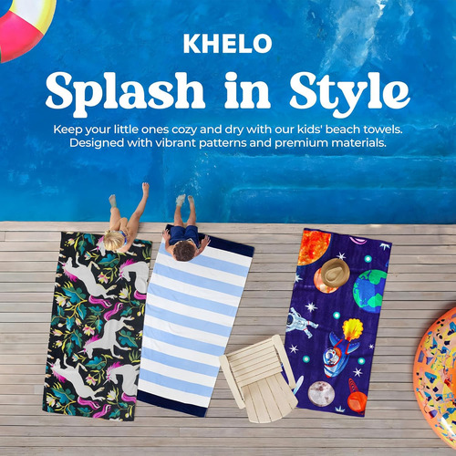Khelo Kids Unicorn Beach Towel - Toalla De Baño 100% Algo...