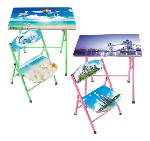 Niños Set Infantil Mesa Más 1 Silla Plegables Muebles