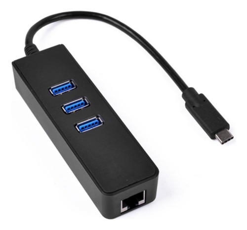 Adaptador Usb Tipo C A Rj45 Lan Ethernet + Hub Usb 3.0 X 3