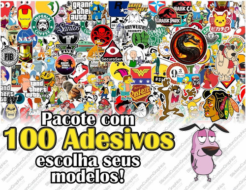 Adesivos Geek, Nerd E Personagens (100uni.)