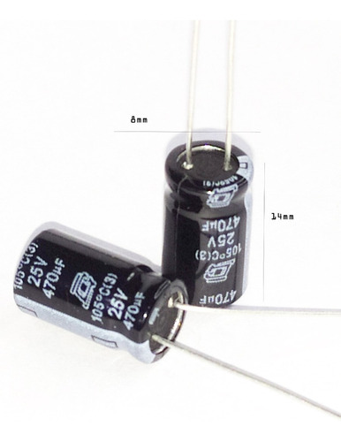 Capacitor Condensadores 470uf 25v (25 Pzas) 