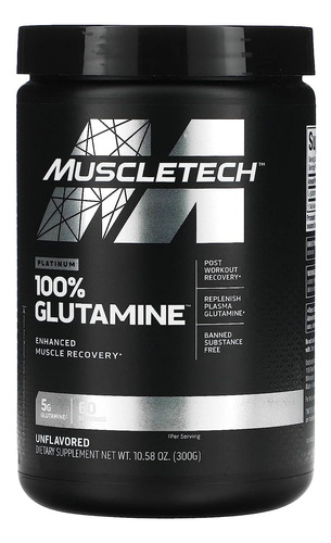 Glutamina Platinum Muscletech 100% Pura 300 Gr